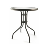 Runder Gartentisch 60 cm aus Karbonstahl und Glas Lorea Rabatte
