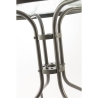 Runder Gartentisch 60 cm aus Karbonstahl und Glas Lorea Lagerbestand