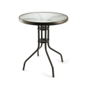 Runder Gartentisch 60 cm aus Karbonstahl und Glas Lorea Katalog