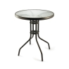 Runder Gartentisch 60 cm aus Karbonstahl und Glas Lorea Katalog