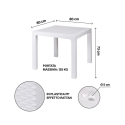 Quadratischer Gartentisch aus Kunststoff in Rattan-Optik 80x80 cm Varnu 