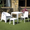 Quadratischer Gartentisch aus Kunststoff in Rattan-Optik 80x80 cm Varnu Verkauf