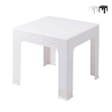 Niedriger Gartentisch 43x43 cm aus Kunststoff in Rattanoptik Zhorek Aktion
