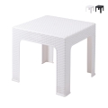 Niedriger Gartentisch 43x43 cm aus Kunststoff in Rattanoptik Zhorek Aktion