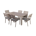 Gartentisch + 6 Gartenstühle aus Aluminium mit Kissen Ibiza Aktion
