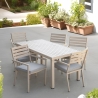 Gartentisch + 6 Gartenstühle aus Aluminium mit Kissen Ibiza Verkauf