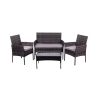 Rattan-Gartenlounge Set Rodi: 2-Sitzer Sofa, 2 Sessel, Tisch mit Glasplatte Aktion