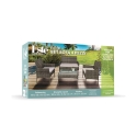 Rattan-Gartenlounge Set Rodi: 2-Sitzer Sofa, 2 Sessel, Tisch mit Glasplatte Auswahl