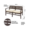 Gartenmöbel-Set Fij: Sofa, 2 Sessel, Tisch in Holzoptik 