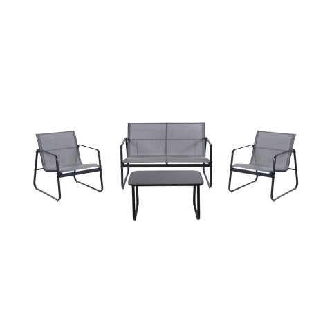 Gartenlounge 4-Sitzer mit Glastischplatte Saint Tropez Aktion