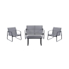 Gartenlounge 4-Sitzer mit Glastischplatte Saint Tropez Aktion