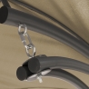 Schaukel-Liegestuhl aus Stahl mit Kissen und Sonnendach Malibù Sales