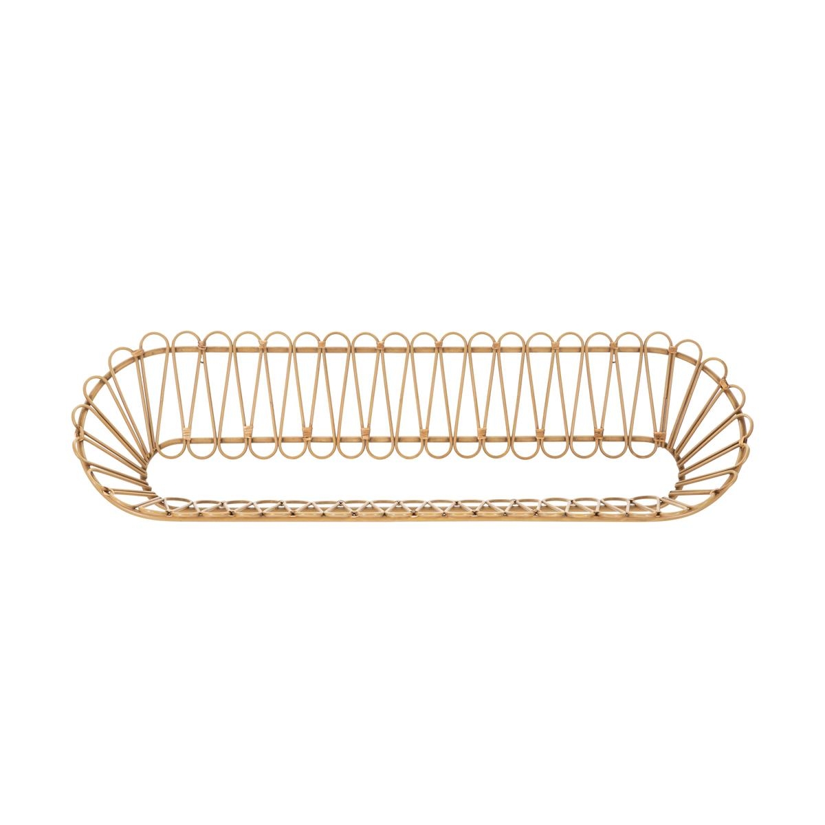 Wandregal aus Metall und Rattan im Boho-Chic-Stil Panama