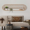 Wandregal aus Metall und Rattan im Boho-Chic-Stil Panama Verkauf