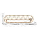 Wandregal aus Metall und Rattan im Boho-Chic-Stil Panama Lagerbestand