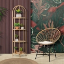 Metall- und Rattanstuhl mit weißem Kissen Boho-Chic Panama Verkauf