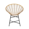 Metall- und Rattanstuhl mit weißem Kissen Boho-Chic Panama Katalog