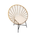 Metall- und Rattanstuhl mit weißem Kissen Boho-Chic Panama Rabatte