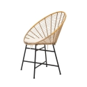 Metall- und Rattanstuhl mit weißem Kissen Boho-Chic Panama Sales