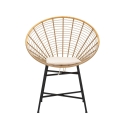 Metall- und Rattanstuhl mit weißem Kissen Boho-Chic Panama Angebot