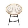 Metall- und Rattanstuhl mit weißem Kissen Boho-Chic Panama Angebot