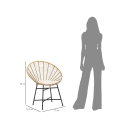 Metall- und Rattanstuhl mit weißem Kissen Boho-Chic Panama Eigenschaften