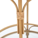 Runder Servierwagen aus Rattan mit Glasablagen Panama Lagerbestand