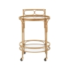 Runder Servierwagen aus Rattan mit Glasablagen Panama Angebot