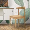 Set aus 2 Küchenstühlen aus Holz mit geflochtener Rattansitzfläche Japan Verkauf