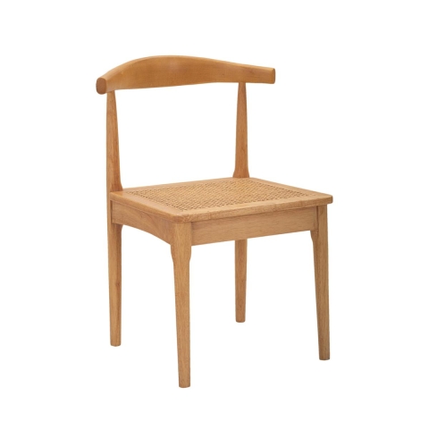 Set aus 2 Küchenstühlen aus Holz mit geflochtener Rattansitzfläche Japan Aktion