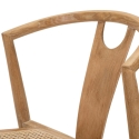2er-Set Küchenstühle aus Holz mit geflochtener Rattan-Rückenlehne Japan Auswahl