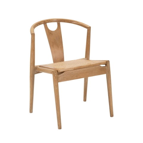2er-Set Küchenstühle aus Holz mit geflochtener Rattan-Rückenlehne Japan Aktion