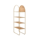 Wandregal aus Metall und Rattan mit 4 Regalböden Panama Round Sales