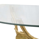 Wandregal aus goldfarbenem Metall mit Glasablage Tisty Lagerbestand