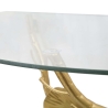 Wandregal aus goldfarbenem Metall mit Glasablage Tisty Lagerbestand