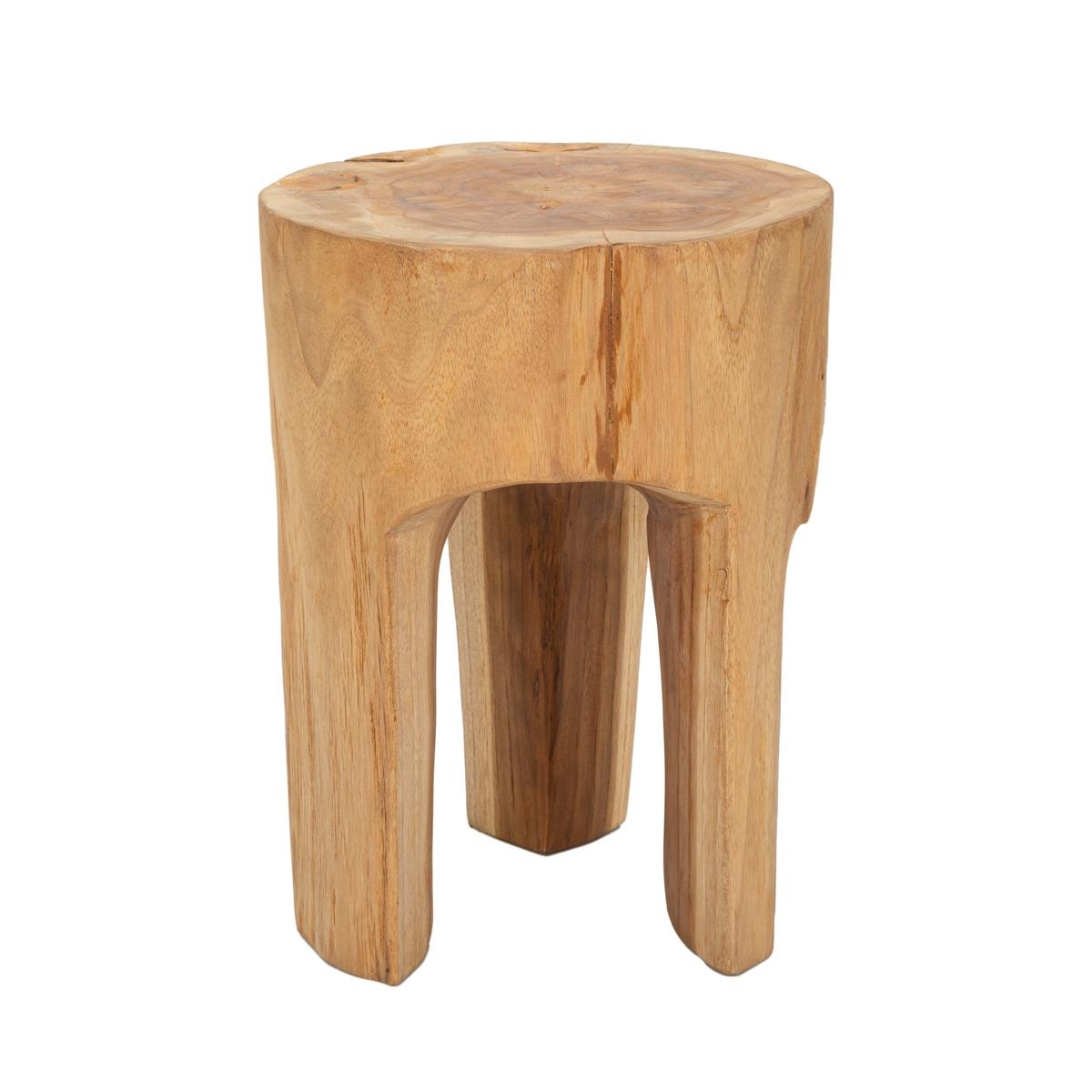 Handgefertigter Hocker aus Teakholz im ethnischen Stil Stold