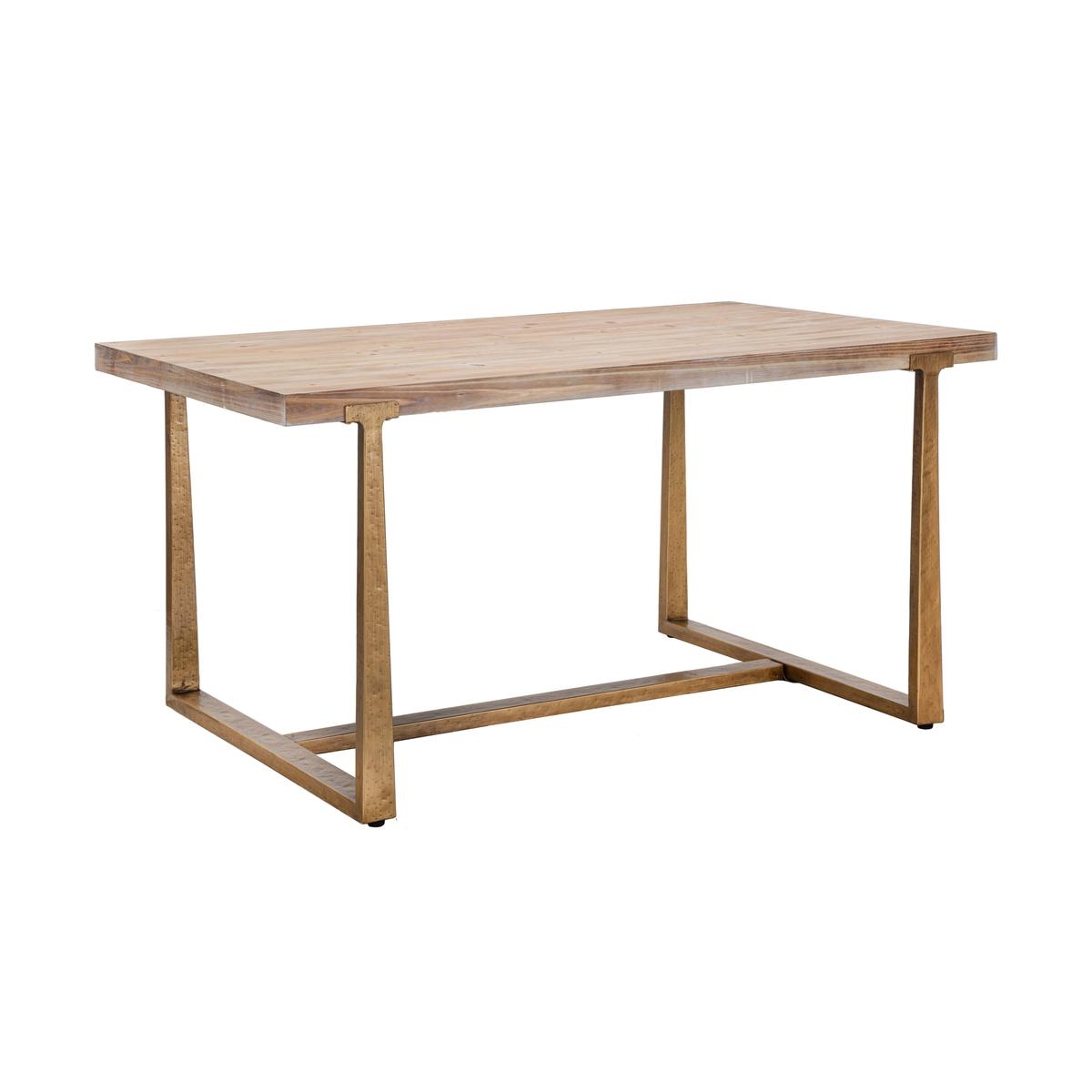 Moderner rechteckiger Esstisch aus Metall und Holz 90x150cm Ankara