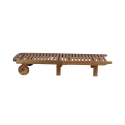 Gartenliege aus Akazienholz mit Rädern, verstellbar, Bali Lagerbestand
