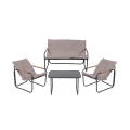 Garten-Set Cannes, 4 Plätze, Stahlgestell mit Glastischplatte und Kissen Aktion
