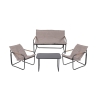 Garten-Set Cannes, 4 Plätze, Stahlgestell mit Glastischplatte und Kissen Aktion
