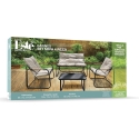 Garten-Set Cannes, 4 Plätze, Stahlgestell mit Glastischplatte und Kissen Rabatte