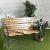 Holzbank aus Tannenholz und Stahl 120x58x83 cm Kovek Verkauf
