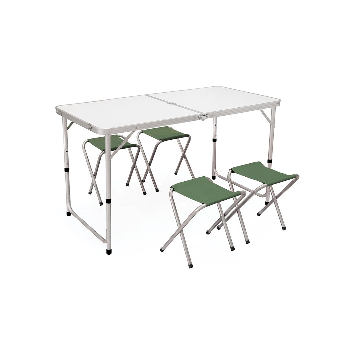 Camping-Koffertisch-Set mit 4 klappbaren Hockern Pic-Quick
