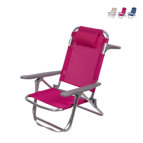 Strandliege mit Kissen und Armlehnen aus Aluminium Brasilien Aktion