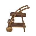 Servierwagen mit zwei Ebenen, Rollen, Akazienholz Bali Angebot