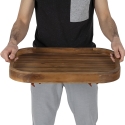 Servierwagen mit zwei Ebenen, Rollen, Akazienholz Bali Katalog