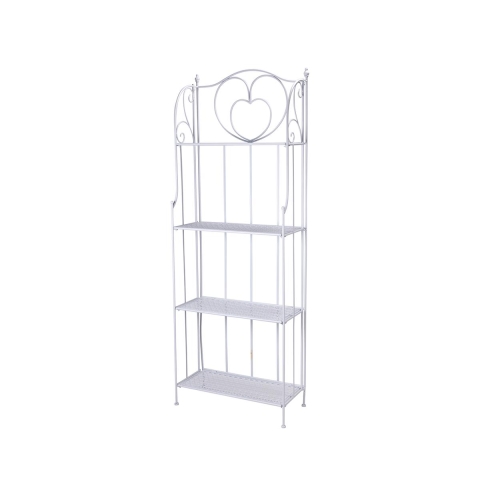 Klappbares Metallregal mit 4 Ebenen, 60,5x28xh.167cm, weiß, Ravun Aktion
