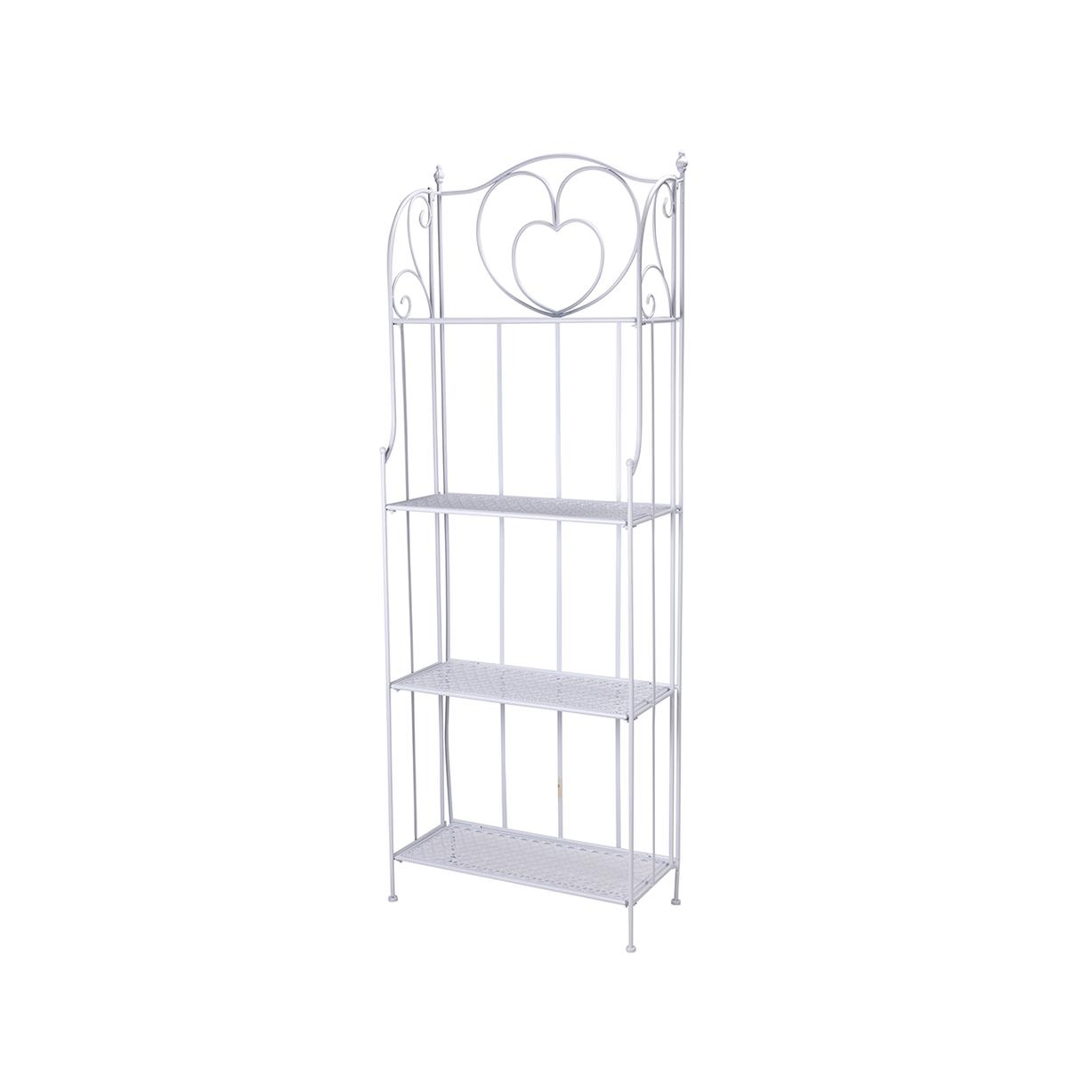 Klappbares Metallregal mit 4 Ebenen, 60,5x28xh.167cm, weiß, Ravun
