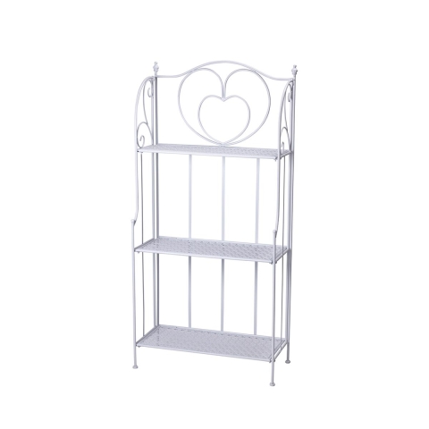 Karnel Klappbares Metallregal mit 3 Ebenen, 60,5x28xH.127 cm, Weiß Aktion