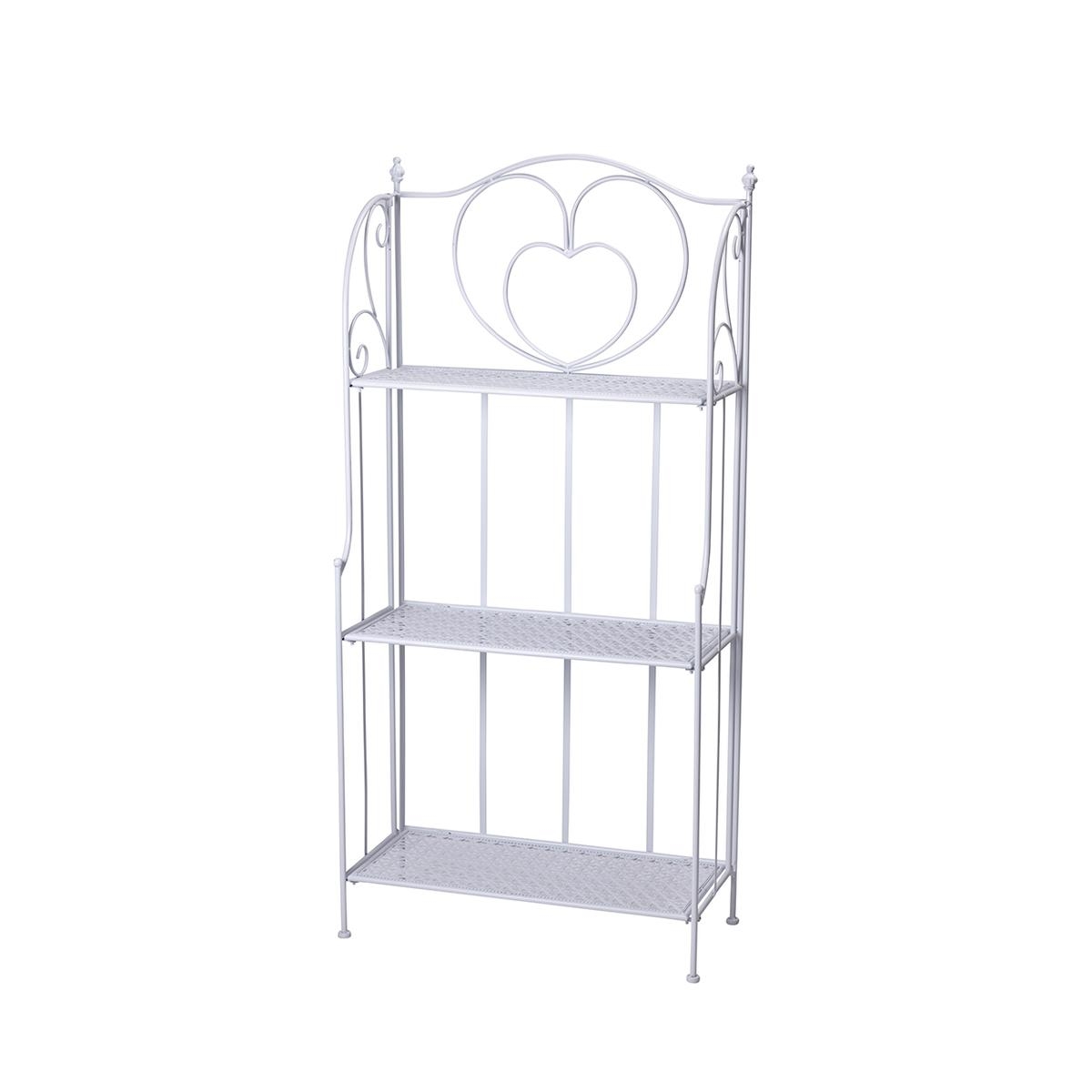 Karnel Klappbares Metallregal mit 3 Ebenen, 60,5x28xH.127 cm, Weiß
